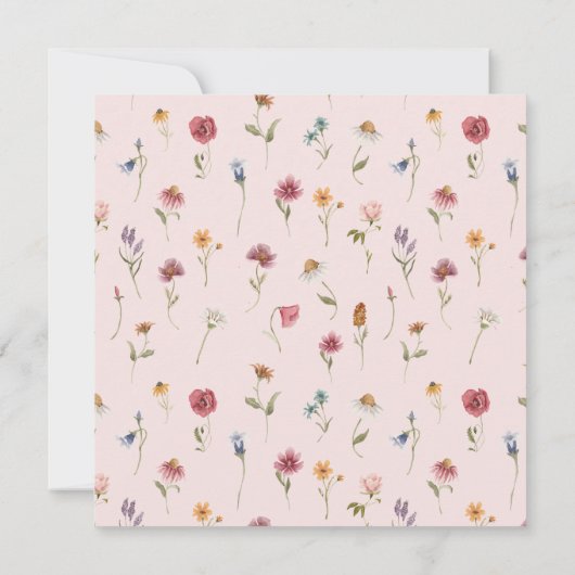 Invitation Fleur sauvage Bébé En Fleur Baby shower Fille (Dos)