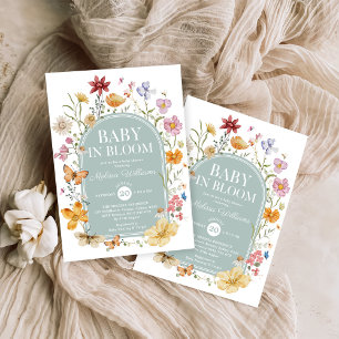 Invitation Fleur sauvage Bébé En Fleur Fille Douche