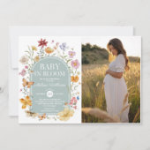 Invitation Fleur sauvage Bébé En Fleur Fille Douche (Devant)