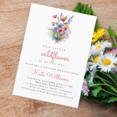 Invitation Fleur sauvage bébé en fleurs aquarelle fleurie