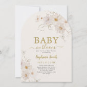 Invitation Fleur sauvage bébé en fleurs Baby shower fille (Devant)