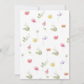 Invitation Fleur sauvage bébé en fleurs bébé fille douche (Dos)