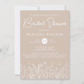 Invitation Fleur sauvage Beige Douche nuptiale (Devant)