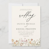 Invitation Fleur sauvage Beige Photo Boho Garden Mariage (Devant)