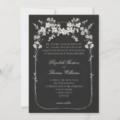 Invitation Fleur sauvage Black Boho Arch Mariage de script of (Devant)
