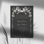 Invitation Fleur sauvage Black Boho Arch Mariage de script of