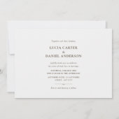 Invitation Fleur sauvage blanc Horizontal mariage élégant (Dos)