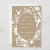 Invitation Fleur sauvage blanc Silhouette Mariage Tan (Devant)