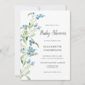 Invitation Fleur sauvage Bleu Arc Floral Élégant Baby shower (Devant)