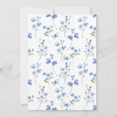 Invitation Fleur sauvage bleu Brunch & Fête des mariées de bu (Dos)