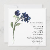 Invitation Fleur sauvage | Bleu classique Bohème Mariage Flor (Devant)