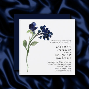 Invitation Fleur sauvage   Bleu classique Bohème Mariage Flor