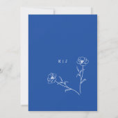 Invitation Fleur sauvage Bleu Cobalt Enregistrer La Date (Dos)