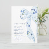 Invitation Fleur sauvage bleu Dusty Attache la Fête des marié (Debout devant)