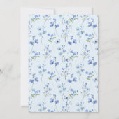Invitation Fleur sauvage bleu Dusty Attache la Fête des marié (Dos)