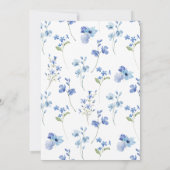 Invitation Fleur sauvage bleu Dusty Brunch Fête des mariées B (Dos)