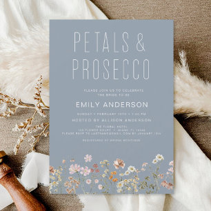 Invitation Fleur sauvage bleu Dusty Pétales et Procuco