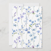Invitation Fleur sauvage bleu et violet Célébration de la vie (Dos)