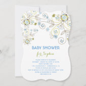 Invitation Fleur sauvage bleu Floral Baby Boy Shower Invitati (Devant)