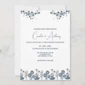 Invitation Fleur sauvage bleu Floral Boho Mariage (Devant)
