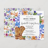 Invitation Fleur sauvage bleu violet rose Fête des mariées fl (Devant / Derrière)