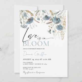 Invitation Fleur Sauvage Bleue : L'amour est en fl