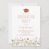 Invitation Fleur sauvage Bloom Graduation Party Boho (Devant)