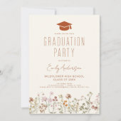 Invitation Fleur sauvage Bloom Graduation Party Boho (Devant)