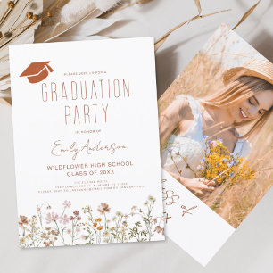 Invitation Fleur sauvage Bloom Graduation Party Boho