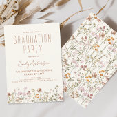 Invitation Fleur sauvage Bloom Graduation Party Boho