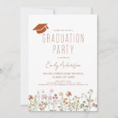 Invitation Fleur sauvage Bloom Graduation Party Boho (Devant)