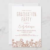 Invitation Fleur sauvage Bloom Graduation Party Boho (Devant)