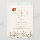 Invitation Fleur sauvage Bloom Graduation Party Boho (Devant)