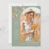 Invitation Fleur sauvage Bloom Graduation Photo Merci (Devant)