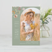 Invitation Fleur sauvage Bloom Graduation Photo Merci (Debout devant)