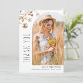 Invitation Fleur sauvage Bloom Graduation Photo Merci (Debout devant)