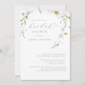 Invitation Fleur sauvage Blue Floral Couples Fête des mariées (Devant)