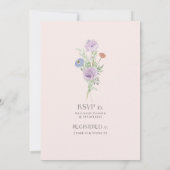 Invitation Fleur sauvage Blush Floral Aquarelle Élégante nupt (Dos)