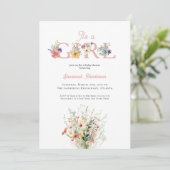Invitation Fleur sauvage Blush Pink C'est un Baby shower fill (Debout devant)