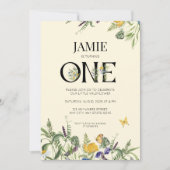 Invitation Fleur sauvage Boho 1er anniversaire fille (Devant)