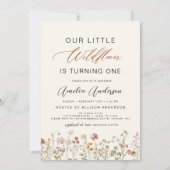 Invitation Fleur sauvage Boho 1er Jardin d'anniversaire (Devant)