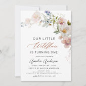 Invitation Fleur sauvage Boho 1er Jardin d'anniversaire (Devant)