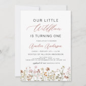 Invitation Fleur sauvage Boho 1er Jardin d'anniversaire (Devant)