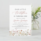 Invitation Fleur sauvage Boho 1er Jardin d'anniversaire (Debout devant)