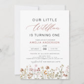 Invitation Fleur sauvage Boho 1er Jardin d'anniversaire (Devant)