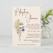 Invitation Fleur sauvage Boho Adoptive Baby/Enfant Douche (Debout devant)