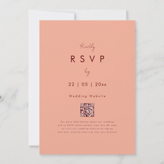 Invitation Fleur sauvage Boho Arch Terracotta Peach Mariage d (Dos)