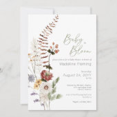 Invitation Fleur sauvage Boho Baby dans le Baby shower en fle (Devant)