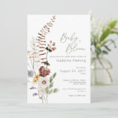 Invitation Fleur sauvage Boho Baby dans le Baby shower en fle (Debout devant)