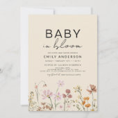 Invitation Fleur sauvage Boho Baby dans le Baby shower en fle (Devant)